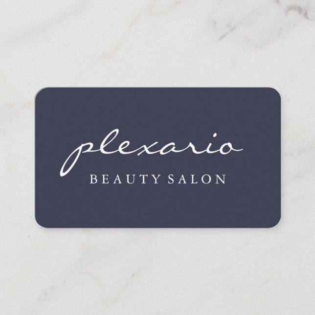 Tarjeta De Visita Salón de belleza moderno AZUL simple (Anverso)