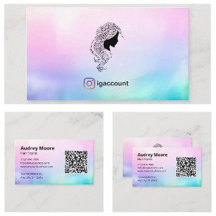 Tarjeta De Visita Salón de Belleza Moderno y de Moda Estilista de Ca