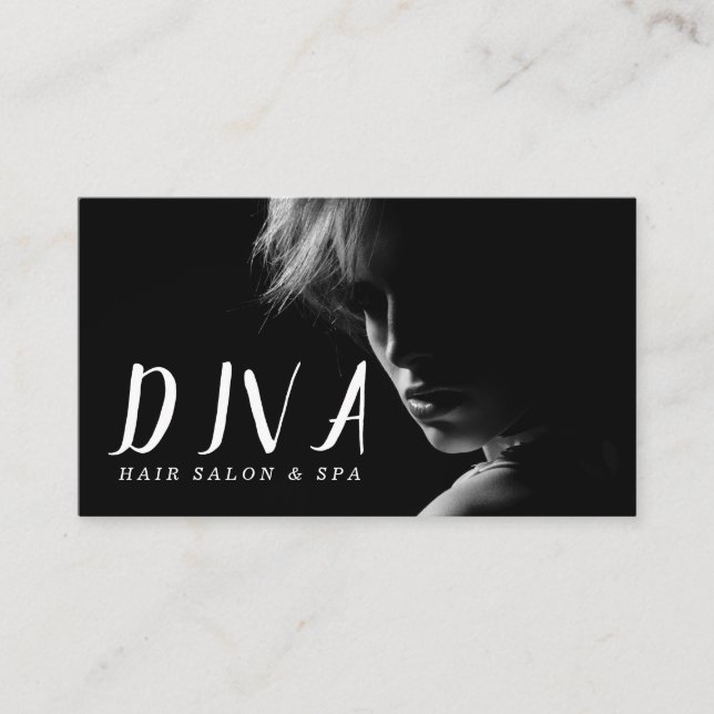 Tarjeta De Visita Salón de belleza moderno y spa (Anverso)