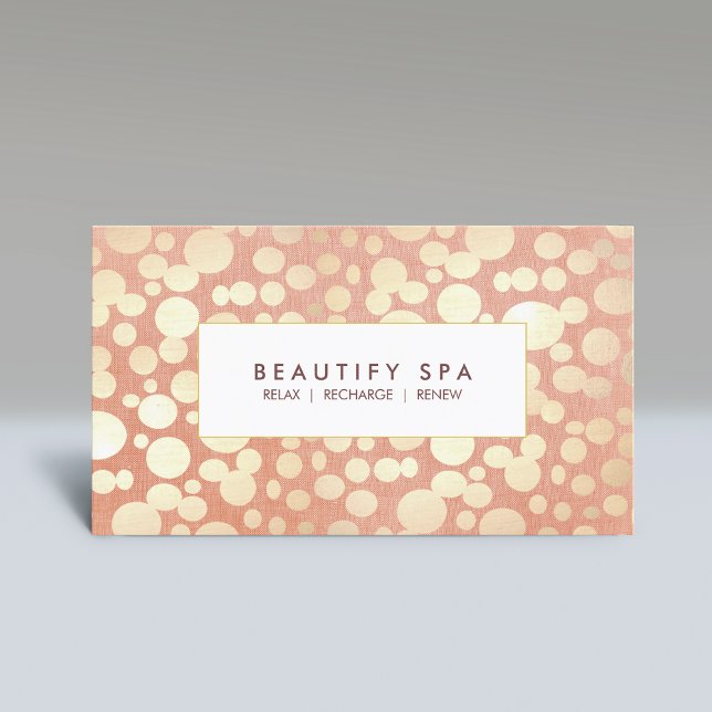 Tarjeta De Visita Salón De Belleza Moderno Y Spa Faux Gold Pink (Subido por el creador)