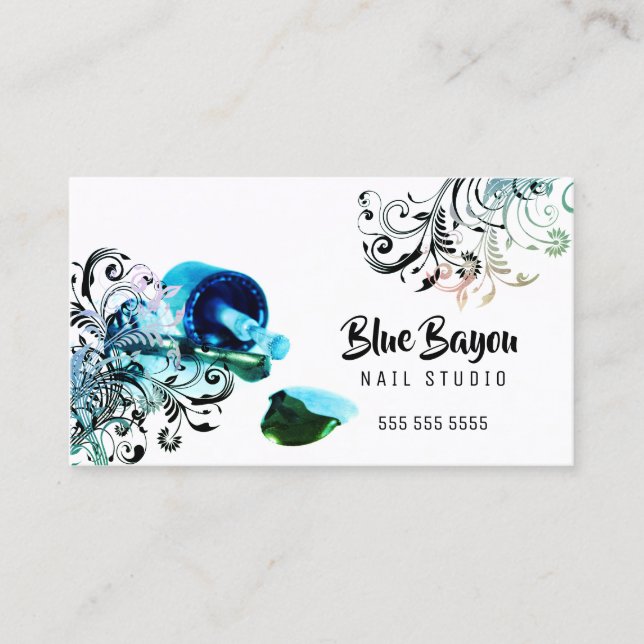 Tarjeta De Visita Salón de Belleza Nail Technician (Anverso)