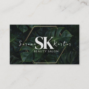 Tarjeta De Visita Salón De Belleza Neon Resumen Mujer Moderna