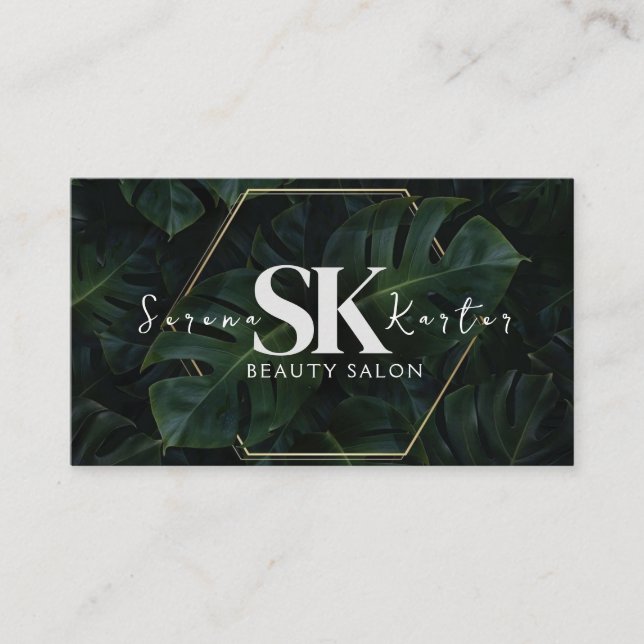 Tarjeta De Visita Salón De Belleza Neon Resumen Mujer Moderna (Anverso)