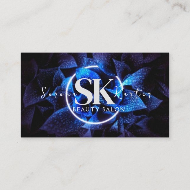 Tarjeta De Visita Salón De Belleza Neon Resumen Mujer Moderna (Anverso)