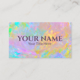 Tarjeta De Visita Salón de Belleza Opalo Iridescente Elegante