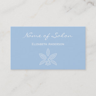 Tarjeta De Visita Salón de Belleza Orquídea Azul Polvoriento