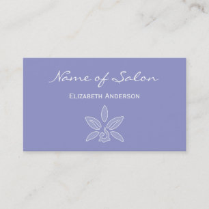 Tarjeta De Visita Salón de Belleza Orquídea Periwinkle