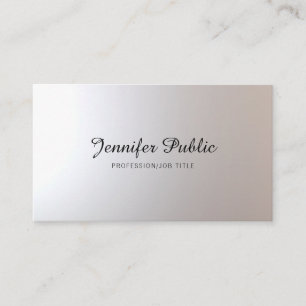 Tarjeta De Visita Salón De Belleza Peluquería Estilo Guión Plata De 