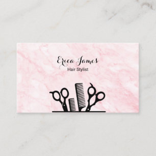 Tarjeta De Visita Salón de Belleza Pink Marble