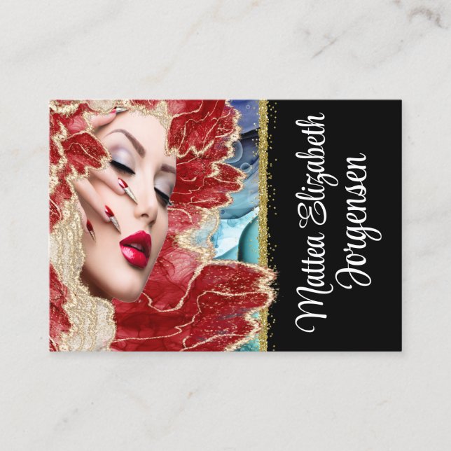 Tarjeta De Visita Salón de belleza profesional Arte de uñas (Anverso)