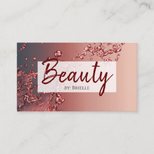 Tarjeta De Visita Salón de belleza Red Splash para maquillador y cab