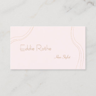 Tarjeta De Visita Salón de belleza retro simple con pelo rosa