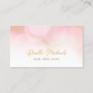 Tarjeta De Visita Salón de belleza romántico con guion dorado
