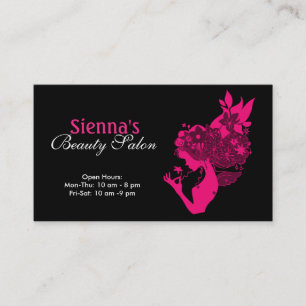 Tarjeta De Visita Salón de belleza (rosa profundo)