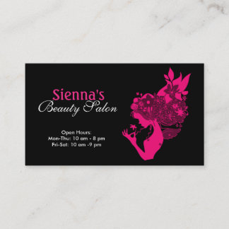 Tarjeta De Visita Salón de belleza (rosa profundo)