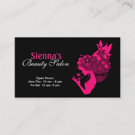 Tarjeta De Visita Salón de belleza (rosa profundo)