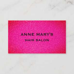 Tarjeta De Visita Salón de Belleza Rosa Purpura Brillo Peluquera Fem