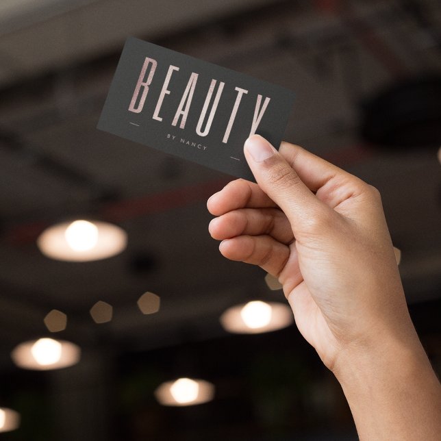 Tarjeta De Visita Salón de belleza Rosa Purpurina de oro (Subido por el creador)
