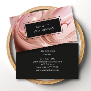 Tarjeta De Visita Salón de Belleza Rosa Sonrojado