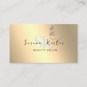 Tarjeta De Visita Salón de Belleza Rostro Abstracto Mujer Minimalism