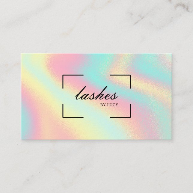 Tarjeta De Visita Salón de belleza Salón de belleza Pastel Holográfi (Anverso)