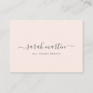 Tarjeta De Visita Salón de Belleza Simple Moderno Rosa Elegante
