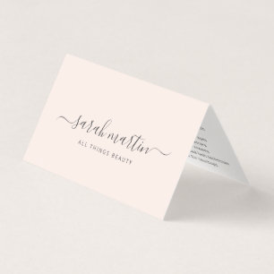 Tarjeta De Visita Salón de Belleza Simple Moderno Rosa Elegante