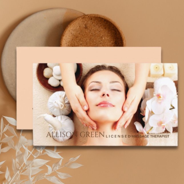 Tarjeta De Visita Salón de belleza SPA Salón de masajes Aromaterapia (Beauty Salon SPA Aromatherapy Massage Salon Business Card)