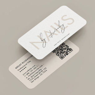 Tarjeta De Visita Salón de Belleza Técnico de Uñas Arena Manicurista