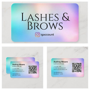 Tarjeta De Visita Salón de belleza tecnológica de Lash y Brows
