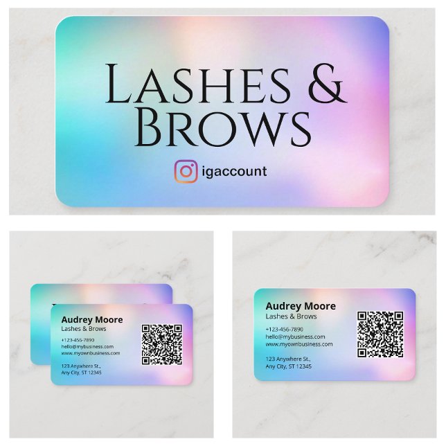 Tarjeta De Visita Salón de belleza tecnológica de Lash y Brows (Lash and Brows Tech Beauty Salon Business Card
)