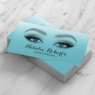 Tarjeta De Visita Salón de belleza Verde azulada de artistas de maq