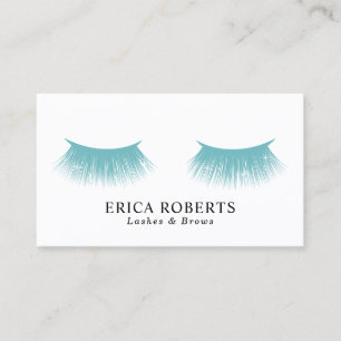 Tarjeta De Visita Salón de belleza verde azulado de la aguamarina