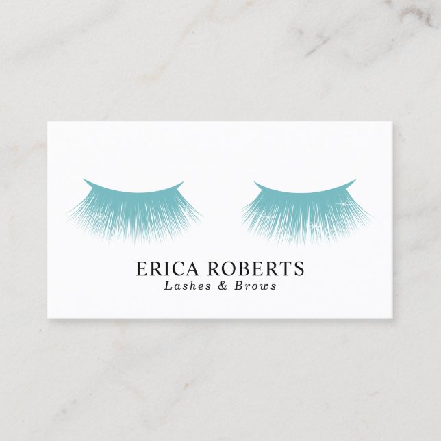 Tarjeta De Visita Salón de belleza verde azulado de la aguamarina (Anverso)