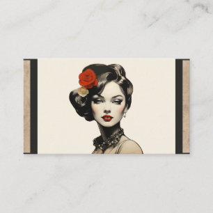 Tarjeta De Visita Salón de Belleza Vintage Estilista de Peinados Pel