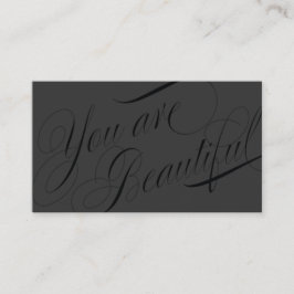 Tarjeta De Visita Salón de belleza y cabello negro con guión hermoso