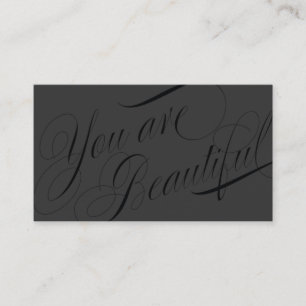 Tarjeta De Visita Salón de belleza y cabello negro con guión hermoso