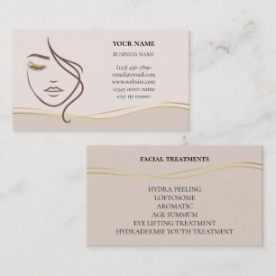 Tarjeta De Visita Salón de Belleza y Cuidado de la Piel