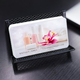 Tarjeta De Visita Salón de Belleza y Spa Moderno Orquídea Rosa
