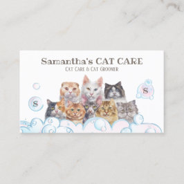 Tarjeta De Visita Salón De Bienestar Masculino Salón De Baño Gatos G