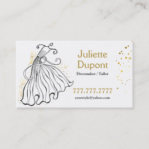 Tarjeta De Visita Salón de boda de oro de Dressmaker Tailandés con e