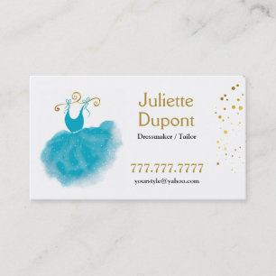 Tarjeta De Visita Salón de boda de oro de estilo Tailor Dressmaker B