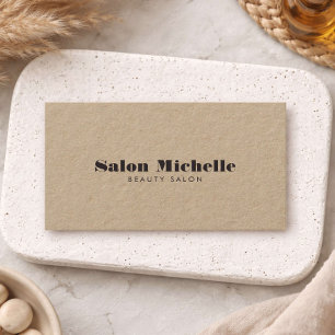 Tarjeta De Visita Salón de Boutique Kraft Minimalista Chic 