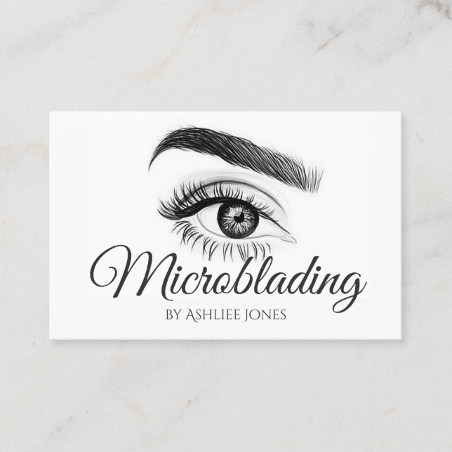 Tarjeta De Visita Salón de cejas y pestañas en microblando (Anverso)