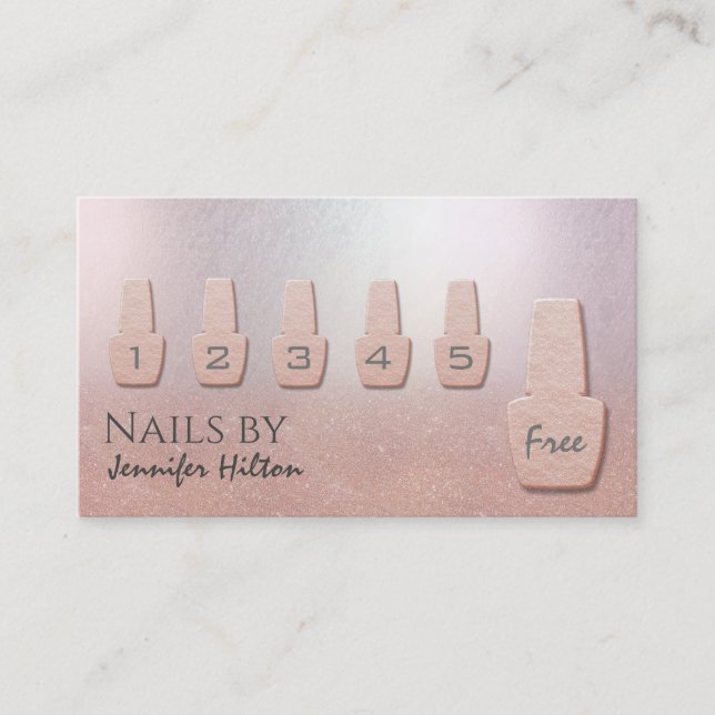 Tarjeta De Visita Salón de clavos purpurinoso de oro para altivos (Anverso)