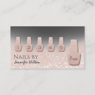 Tarjeta De Visita Salón de clavos purpurinoso de oro para altivos