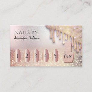 Tarjeta De Visita Salón de clavos purpurinoso de oro para altivos