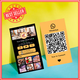 Tarjeta De Visita Salón de cola de WhatsApp aprende el código QR de 