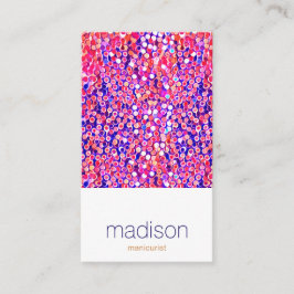 Tarjeta De Visita Salón de confetti rosado divertido y colorido