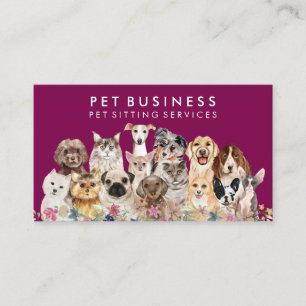 Tarjeta De Visita Salón de Corte de Uñas para Mascotas
